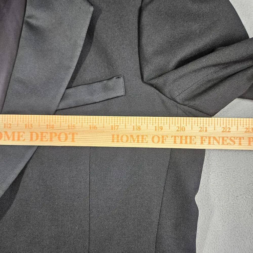 LANVIN Paris Tuxedo Blazer Mens 42R Black Wool Formal Wedding Jacket USA Prom